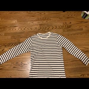 Black and white striped long tee